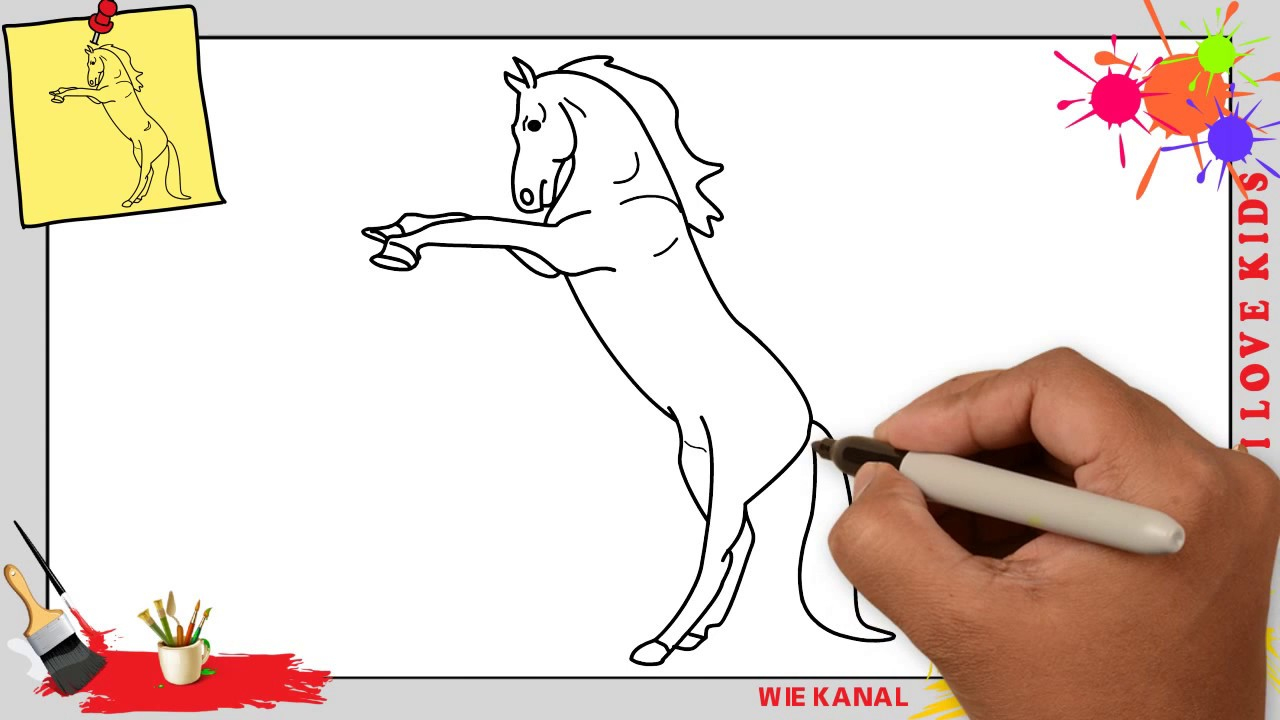 Wie Zeichnet Man Ein Pferd 2 Schritt Für Schritt Für Anfänger - Pferd  Zeichnen Lernen mit Wie Malt Man Ein Pferd