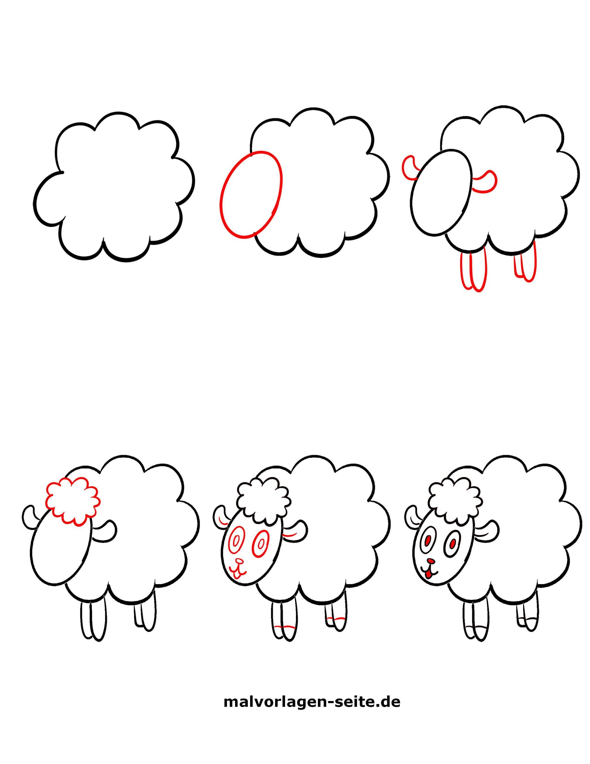 Wie Zeichnet Man Ein Schaf - Ausmalbilder Kostenlos in Schafe Ausmalbilder