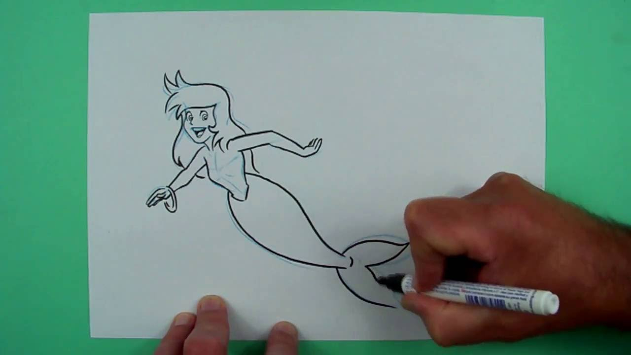 Wie Zeichnet Man Eine Meerjungfrau? Zeichnen Für Kinder verwandt mit Meerjungfrau Malen