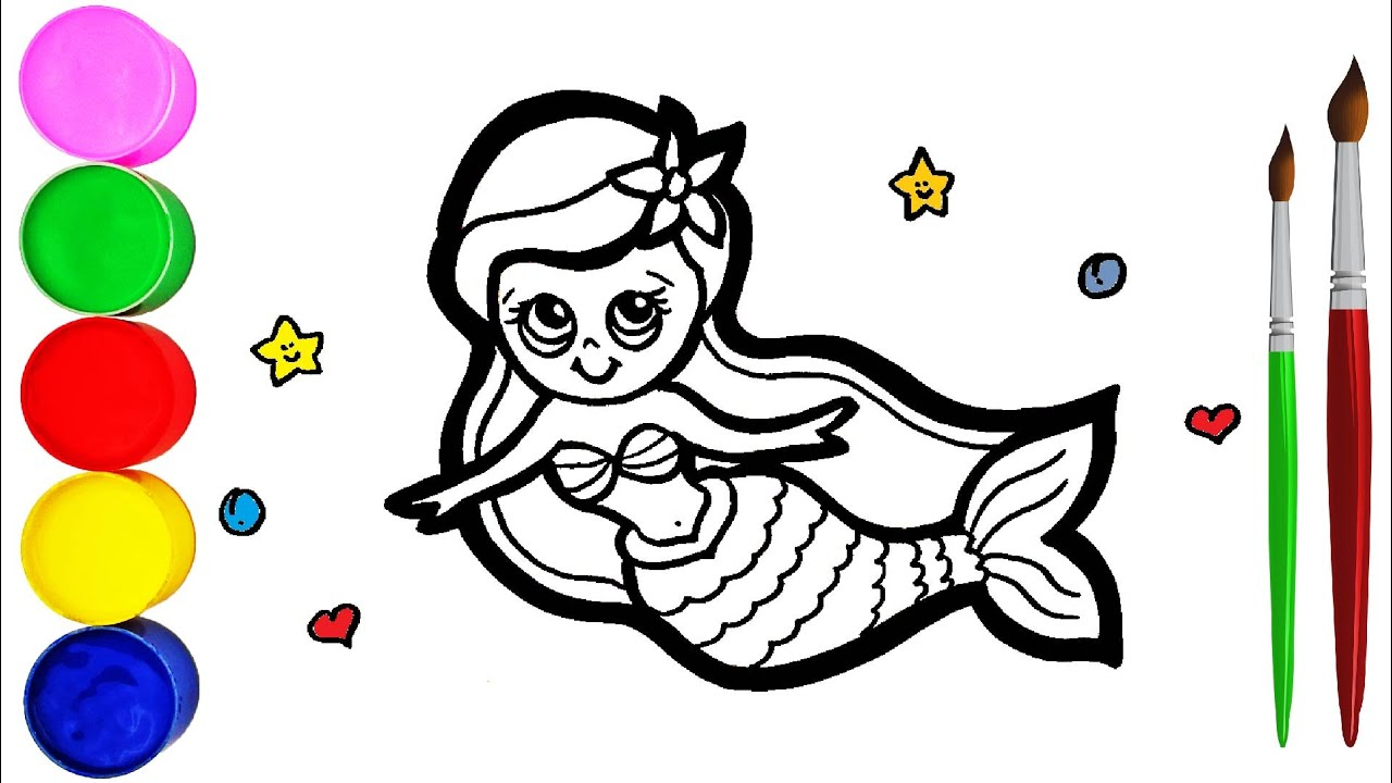Wie Zeichnet Man Eine Süsse Meerjungfrau Für Kinder Malen Für Kinder innen Meerjungfrau Malen