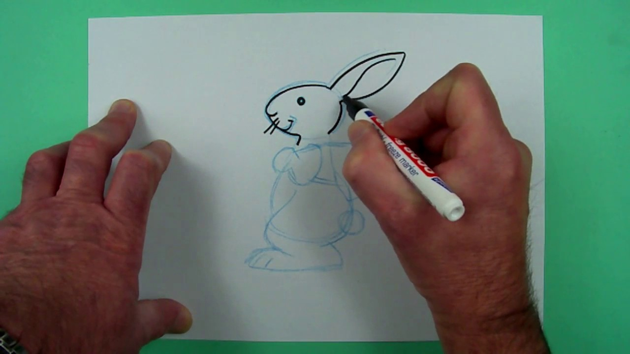 Wie Zeichnet Man Einen Einfachen Osterhasen ? Zeichnen Für Kinder für Osterhasen Zeichnen