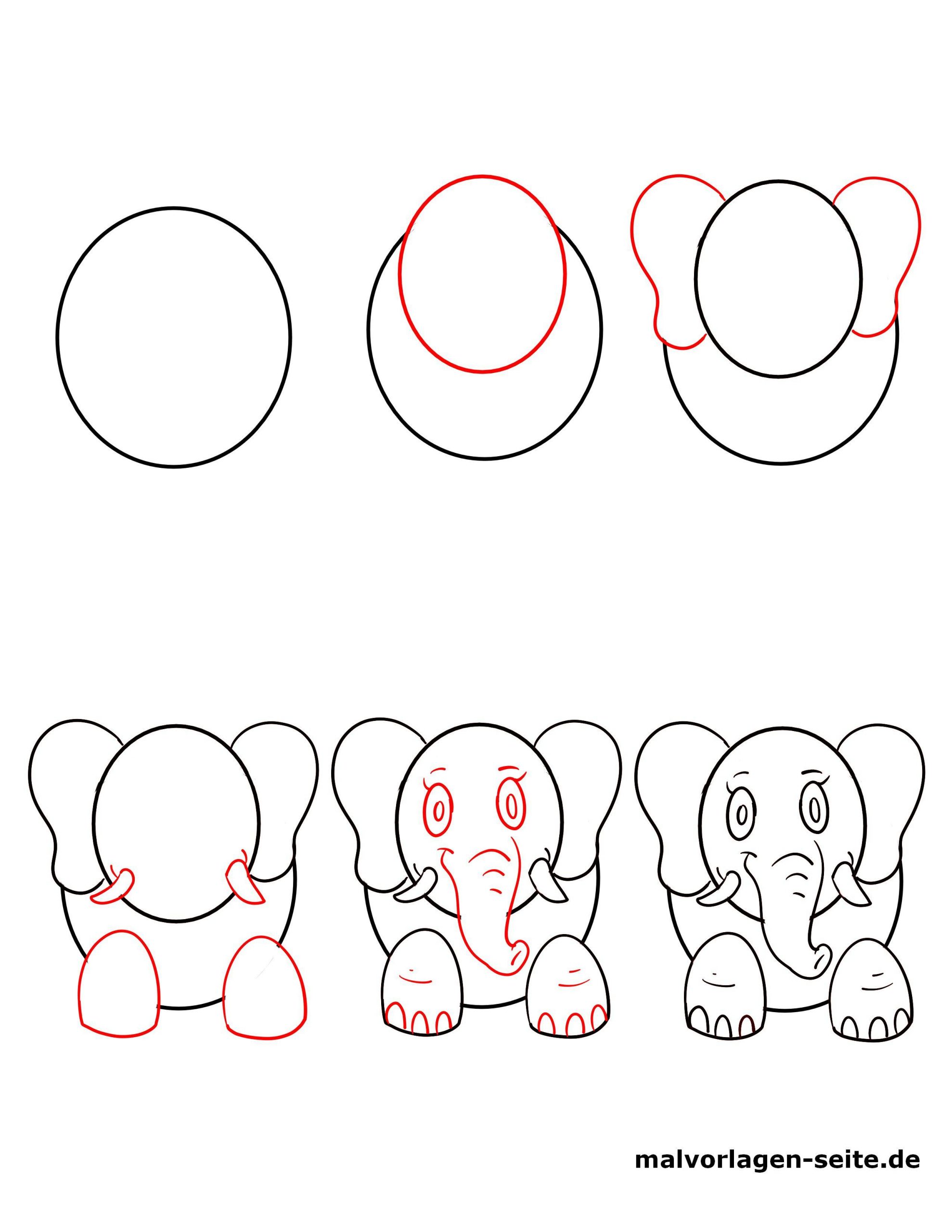 Wie Zeichnet Man Einen Elefant - Ausmalbilder Kostenlos bestimmt für Zeichnungen Vorlagen Elefanten
