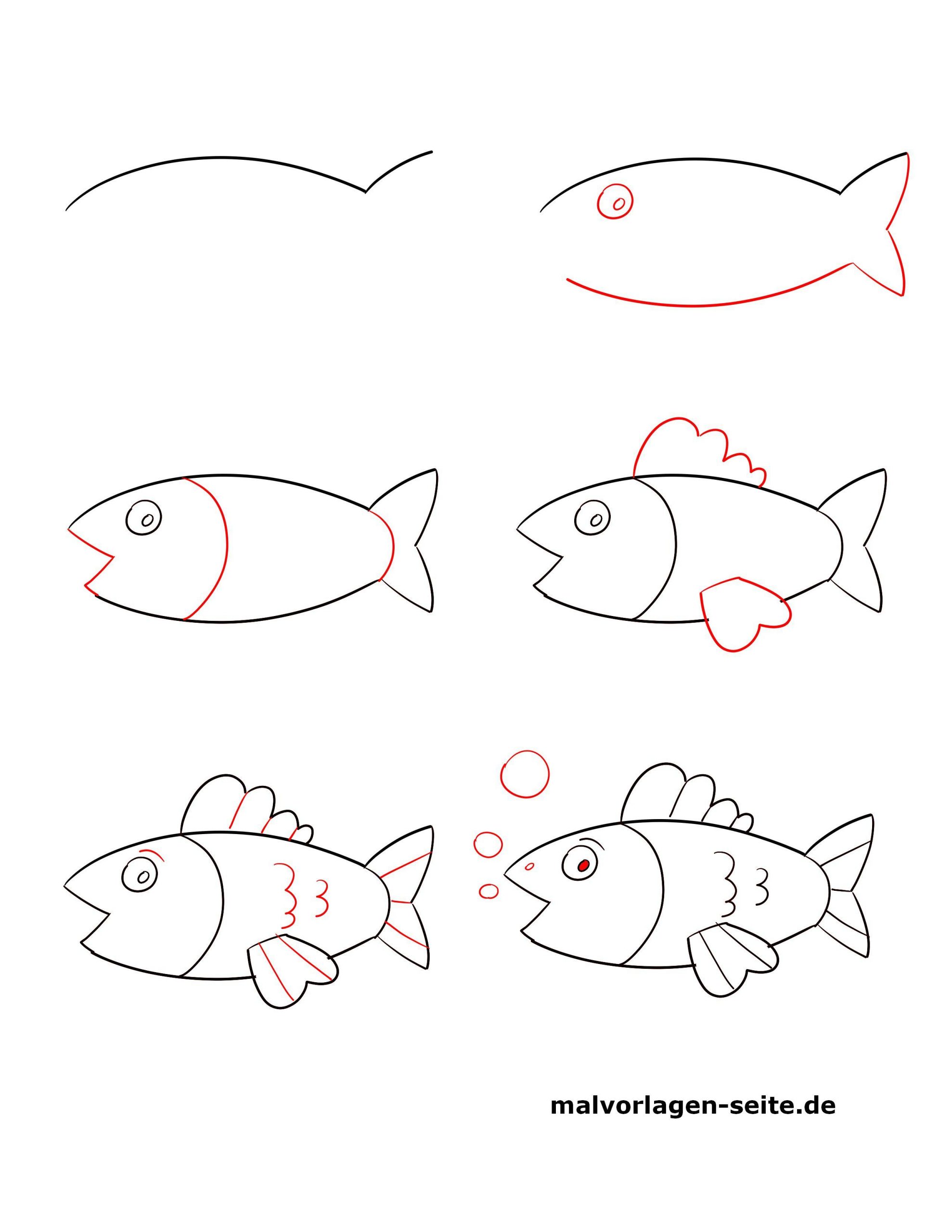 Wie Zeichnet Man Einen Fisch - Ausmalbilder Kostenlos innen Fische Basteln Vorlagen