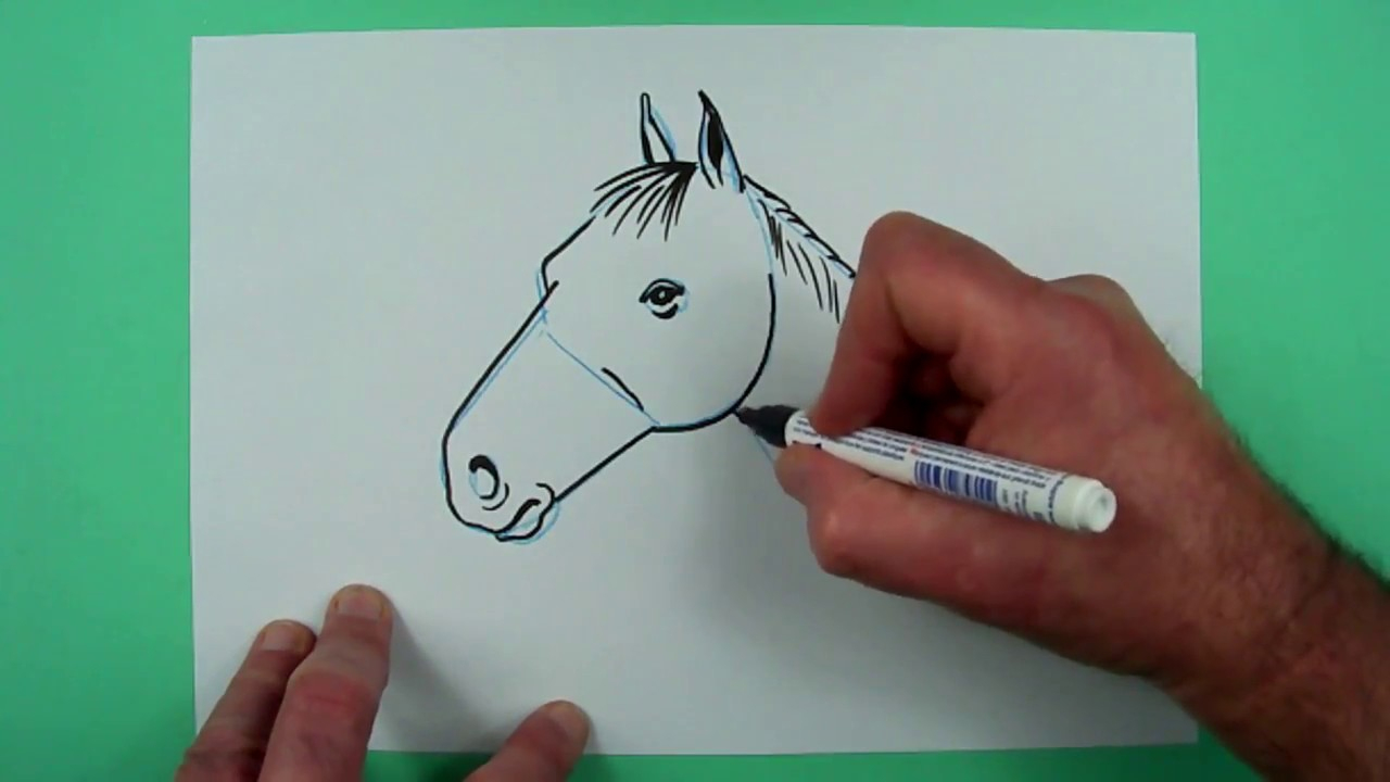 Wie Zeichnet Man Ganz Leicht Einen Pferdekopf? Zeichnen Für Kinder innen Pferdekopf Zeichnen Schritt Für Schritt