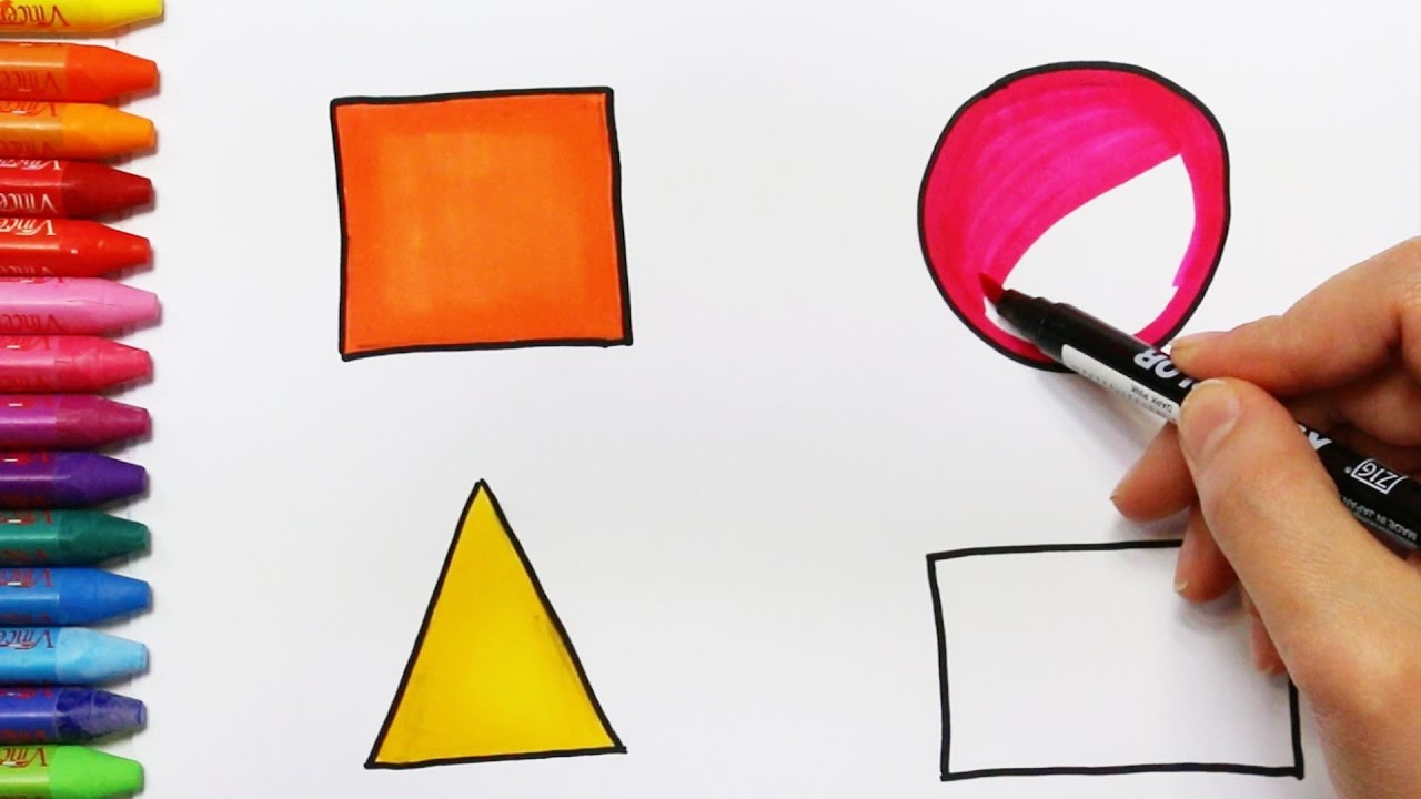Wie Zeichnet Man Geometrische Formen ? | Zeichnen Und Ausmalen Für Kinder für Geometrische Formen Zeichnen