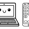 Wie Zeichnet Man Laptop Und Smartphone | Zeichnen Und Ausmalen Für Kinder bestimmt für Bilder Am Computer Ausmalen