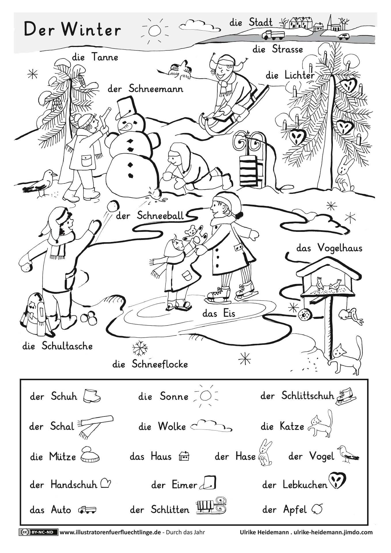 Winter | Deutsch Lernen, Lesen Arbeitsblätter, Deutsch bei Weihnachten Arbeitsblätter Grundschule