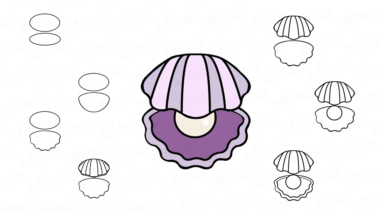 Wir Lernen, Wie Man Eine Perle In Einer Muschel Zu Zeichnen innen Muscheln Malen