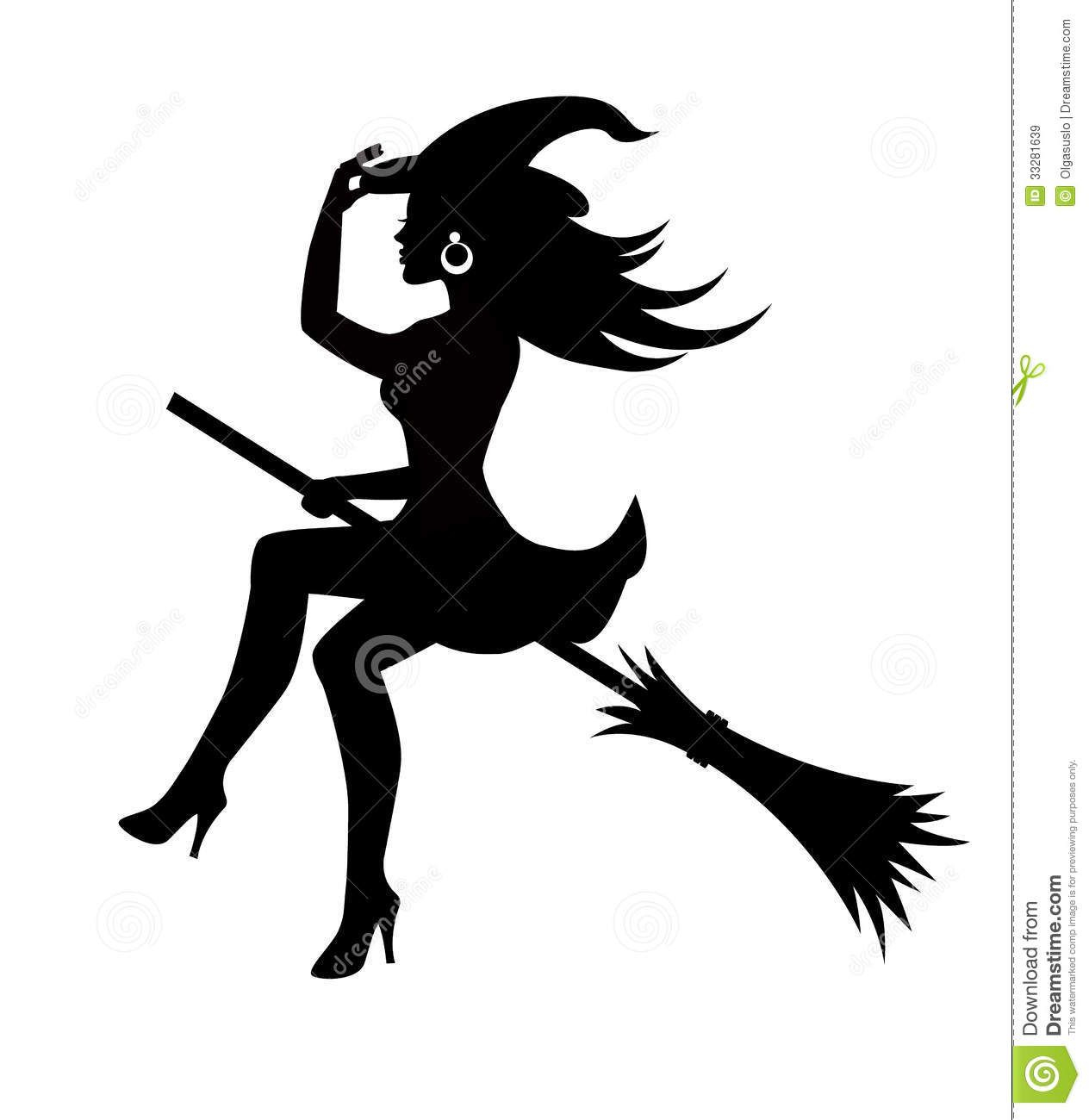 Witch On A Broomstick Royalty Free Stock Images - Image für Scherenschnitt Hexe Vorlage