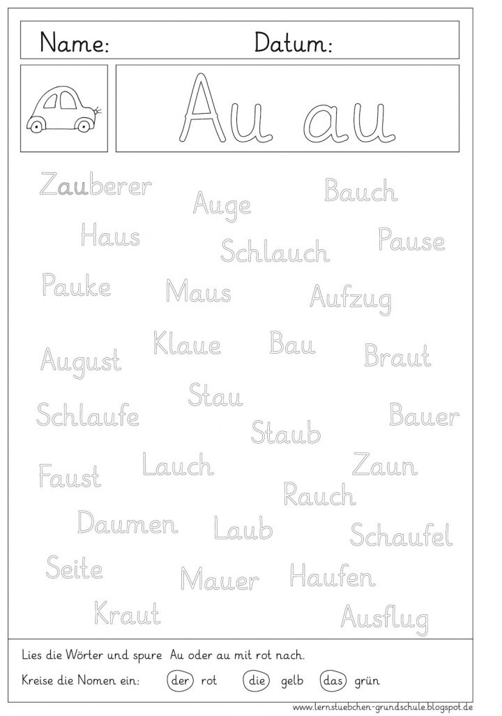 Wörter Mit Au Am Anfang | Das Üben Besonderer Laute für Wörter Mit Zu Am Anfang