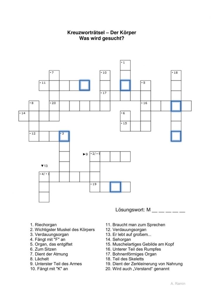 Lösungswort Kreuzworträtsel - kinderbilder.download | kinderbilder.download