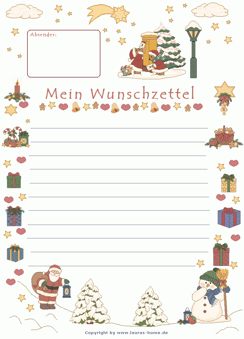 Wunschzettel Vorlage (Mit Bildern) | Briefpapier Weihnachten bestimmt für Lustige Wunschzettel Zu Weihnachten