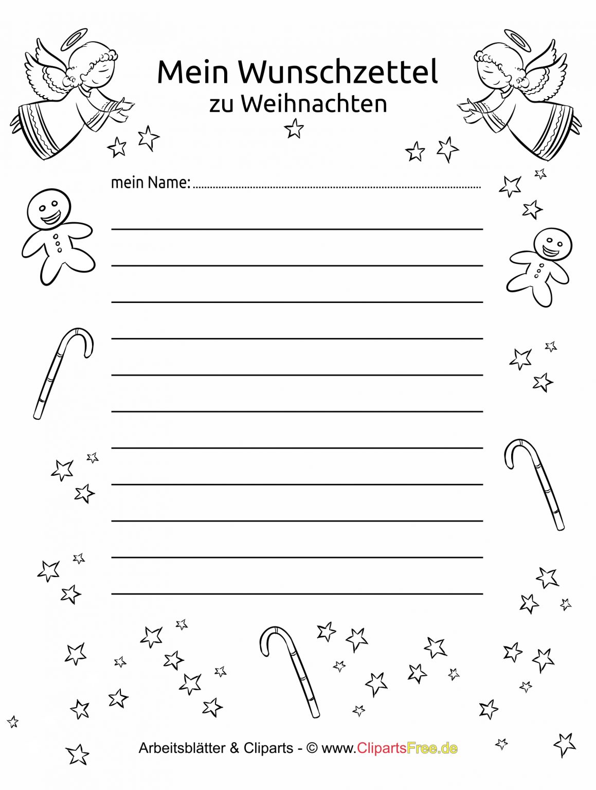 Wunschzettel Zum Ausmalen Und Ausdrucken - kinderbilder.download