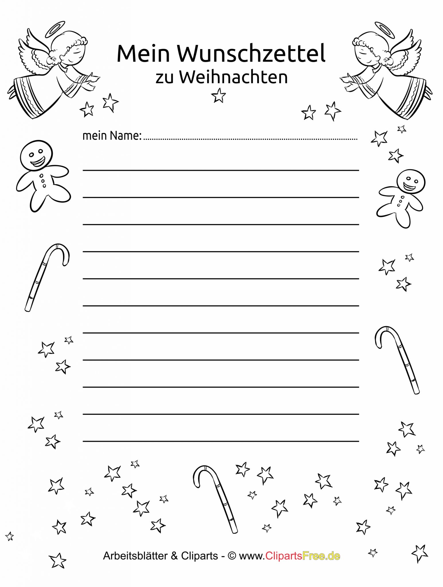 Wunschzettel Zum Ausmalen Und Ausdrucken - kinderbilder.download