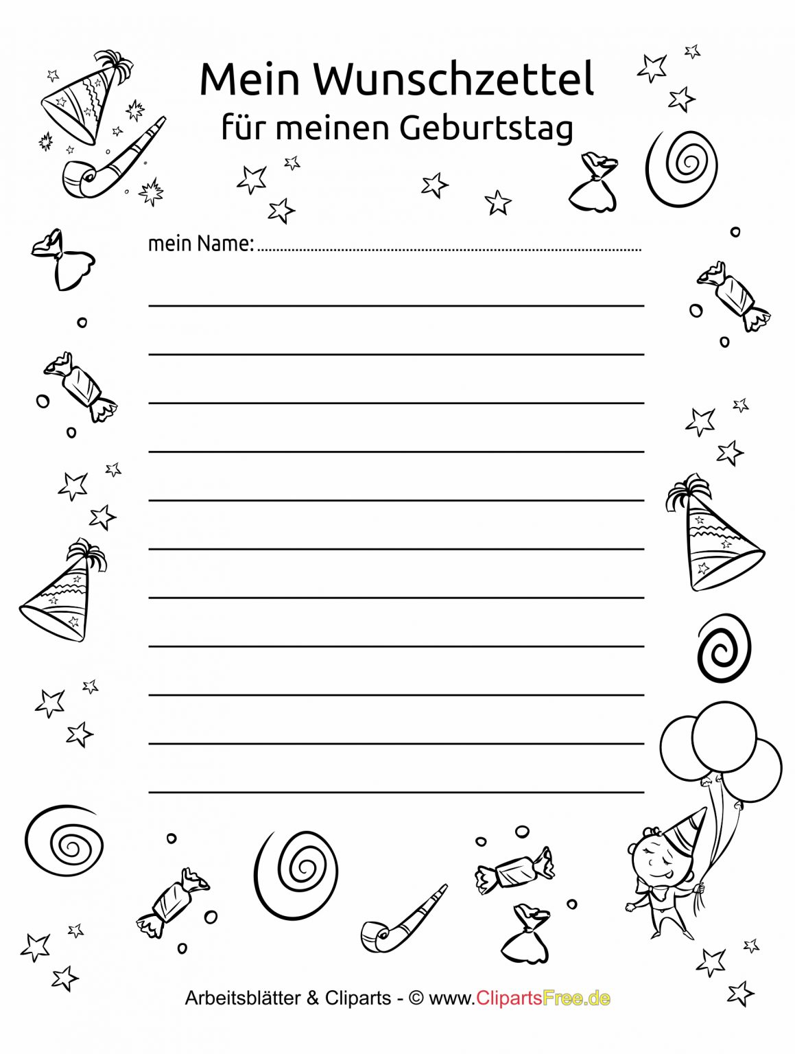 Wunschzettel Zum Ausmalen Und Ausdrucken - kinderbilder.download