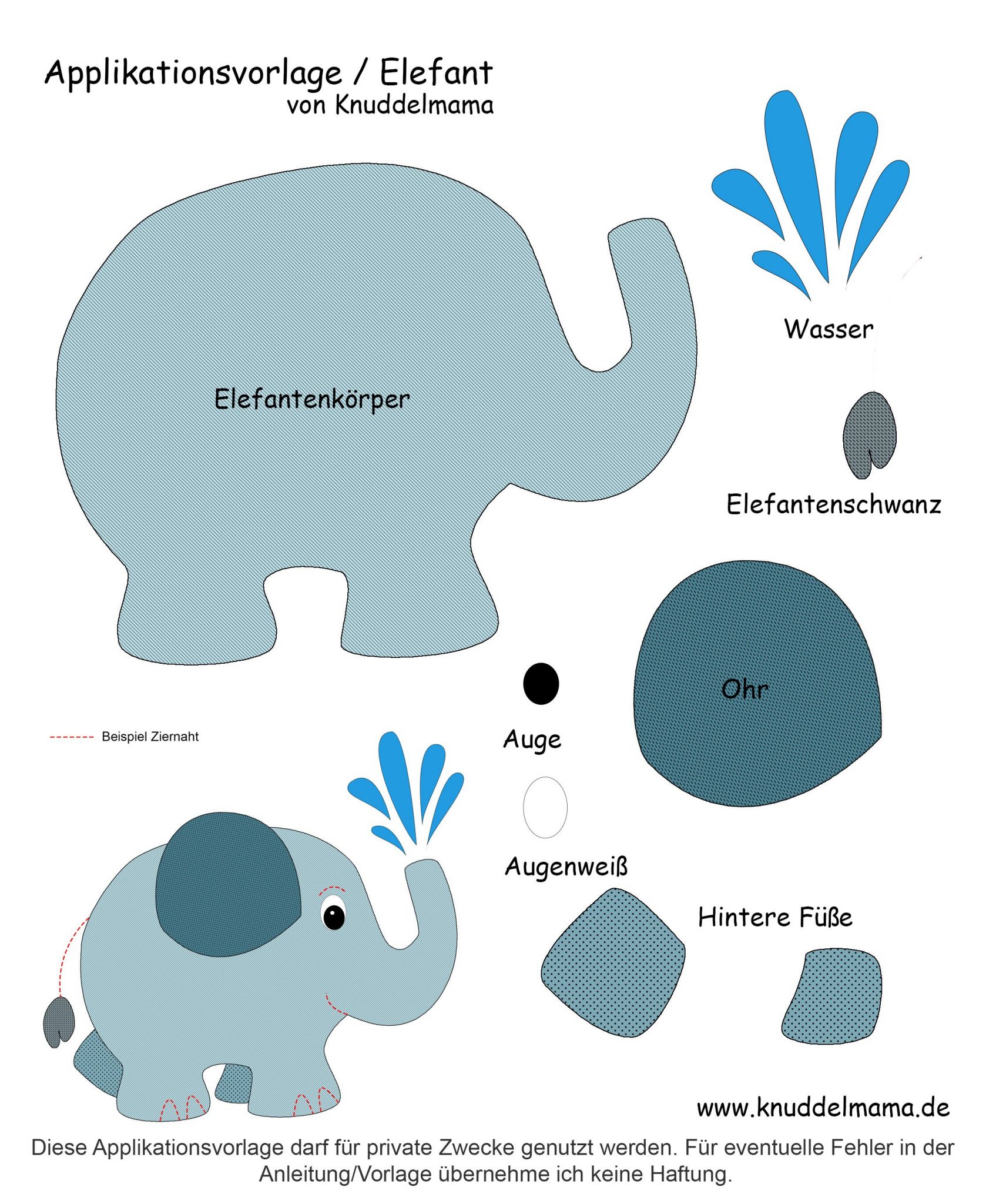 Elefant Bastelvorlage - kinderbilder.download | kinderbilder.download