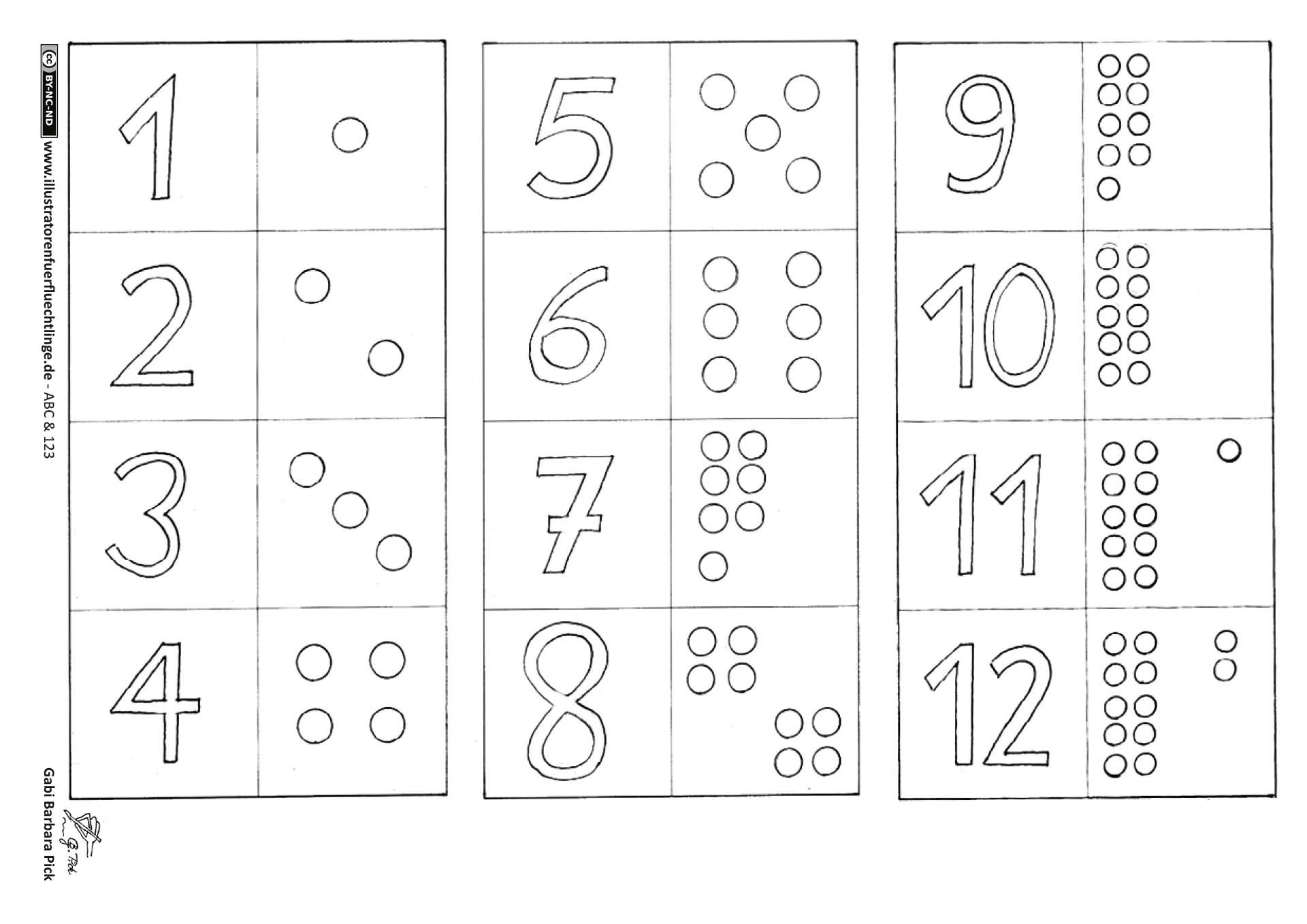 Zahlen Memo Spiel 2 Seiten (Mit Bildern) | Buchstaben Lernen in Zahlen Im Kindergarten