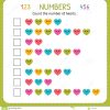 Zählen Sie Die Anzahl Von Herzen Arbeitsblatt Für für Zahlen Im Kindergarten