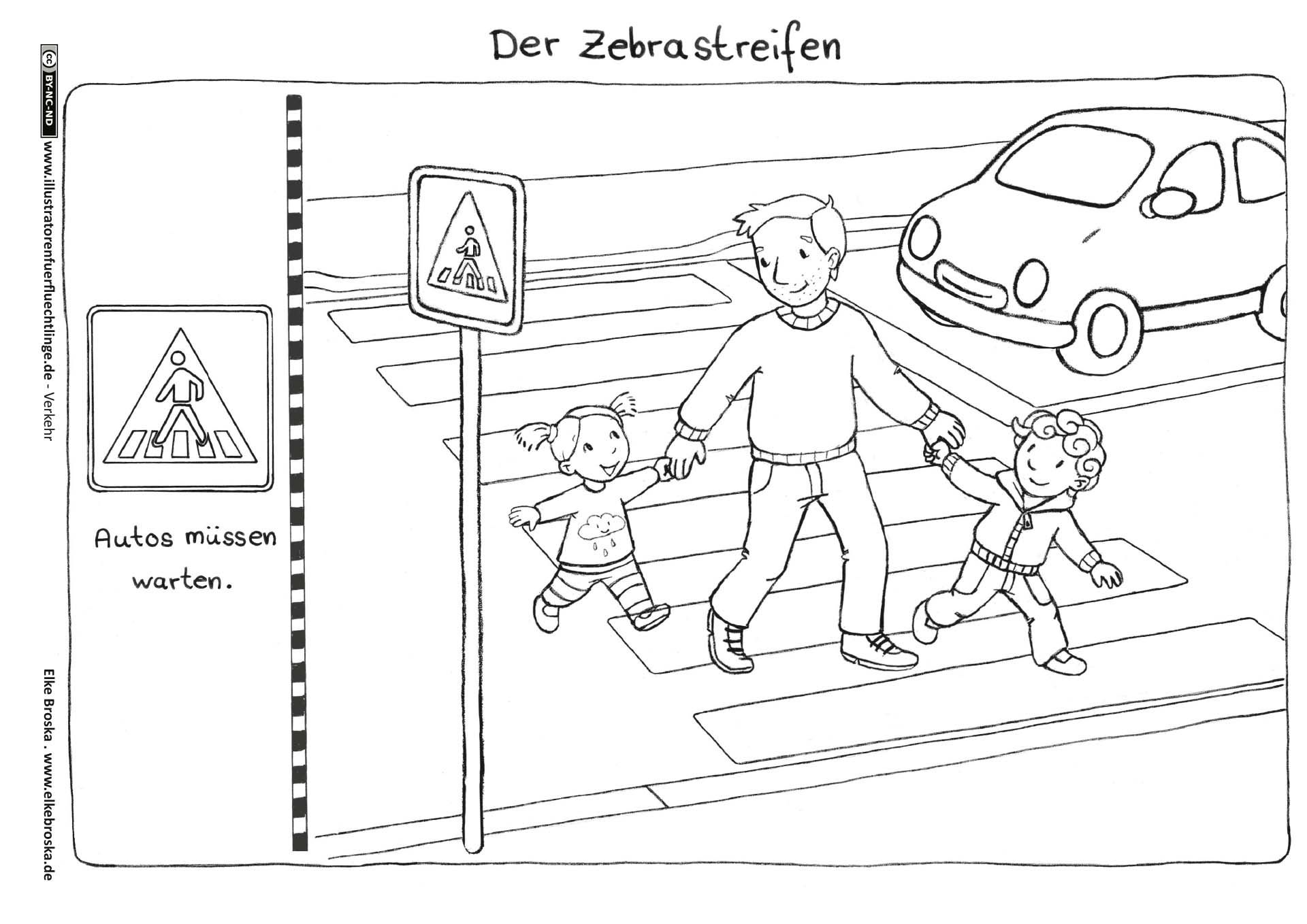 Zebrastreifen (Mit Bildern) | Verkehrserziehung Grundschule innen Verkehrserziehung Grundschule Arbeitsblätter