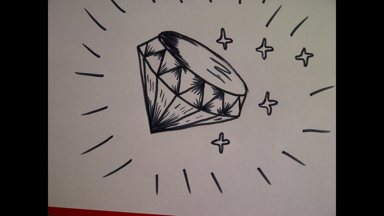 Zeichnen Lernen Für Anfänger. Wie Zeichnet Man Einen Diamanten für Bilder Zum Nachmalen Für Anfänger