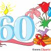 Zum 60. Geburtstag Clipart, Glückwunsch, Einladung bei Geburtstagskarte 60 Jahre Kostenlos