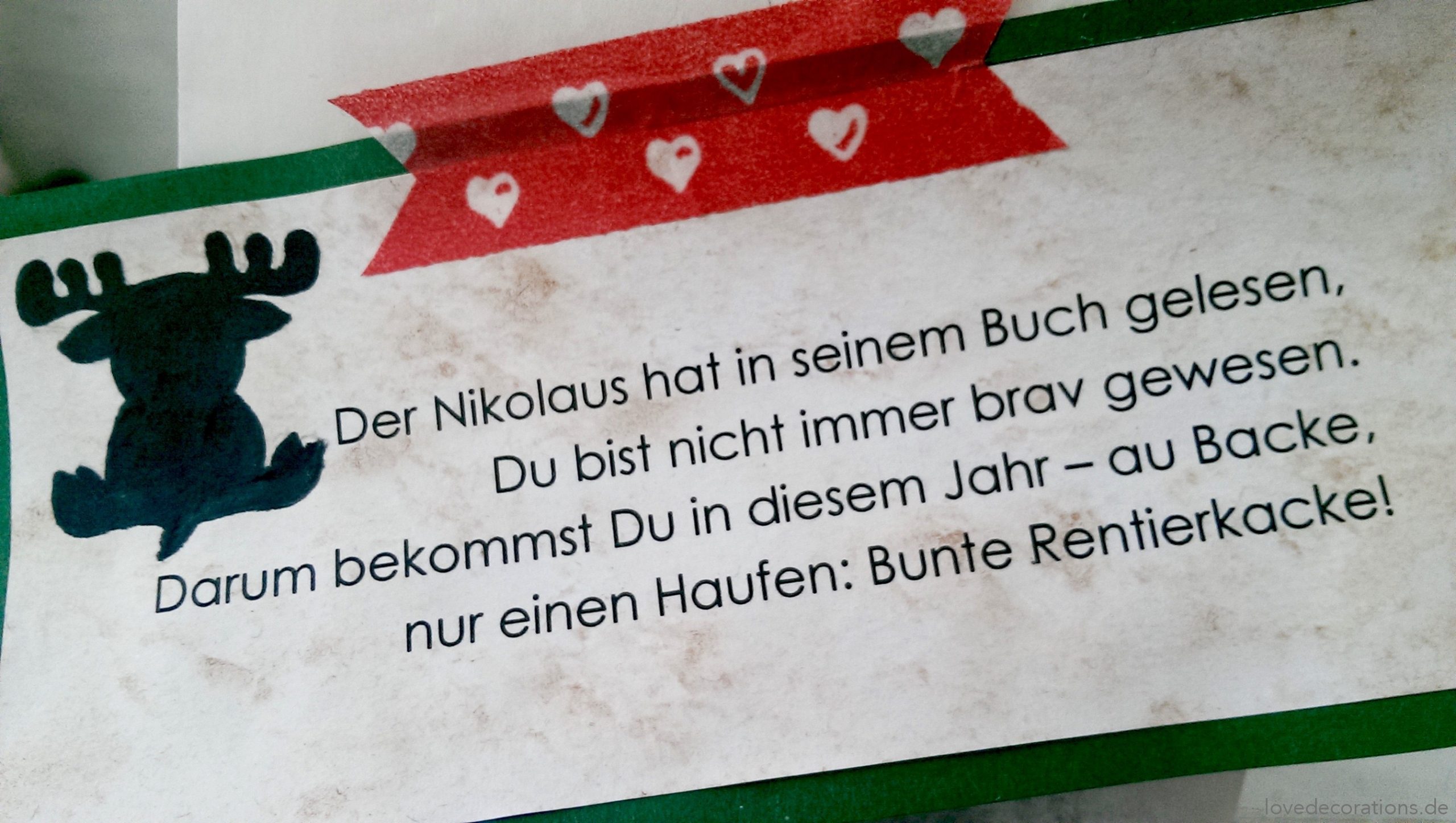 Zum Nikolaustag: Bunte Rentierkacke - Love Decorations verwandt mit Sprüche Vom Nikolaus Für Erwachsene