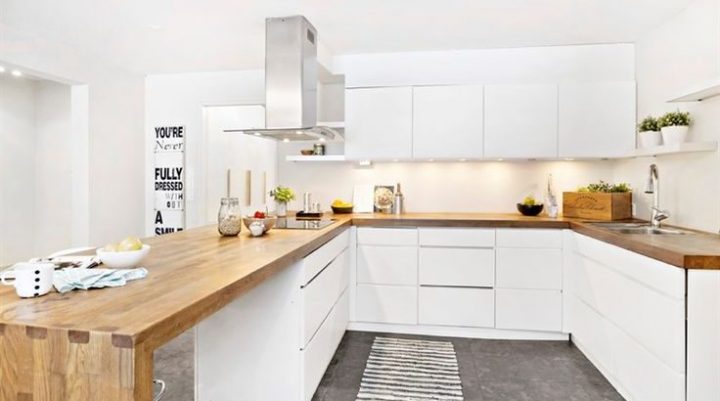 küche weiß mit holz
