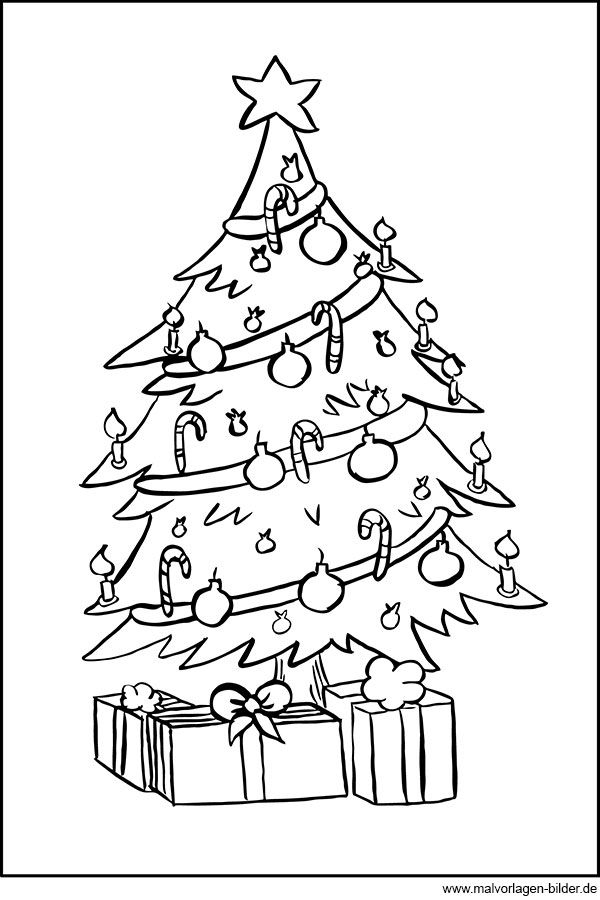 Ausmalbild - Weihnachtsbaum Und Geschenke Zum Ausdrucken innen Weihnachtsbilder Zum Drucken
