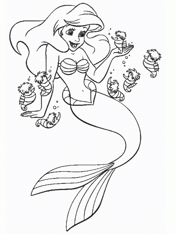 Ausmalbilder Für Kinder Arielle Die Meerjungfrau bestimmt für Meerjungfrau Zeichnen Kinder