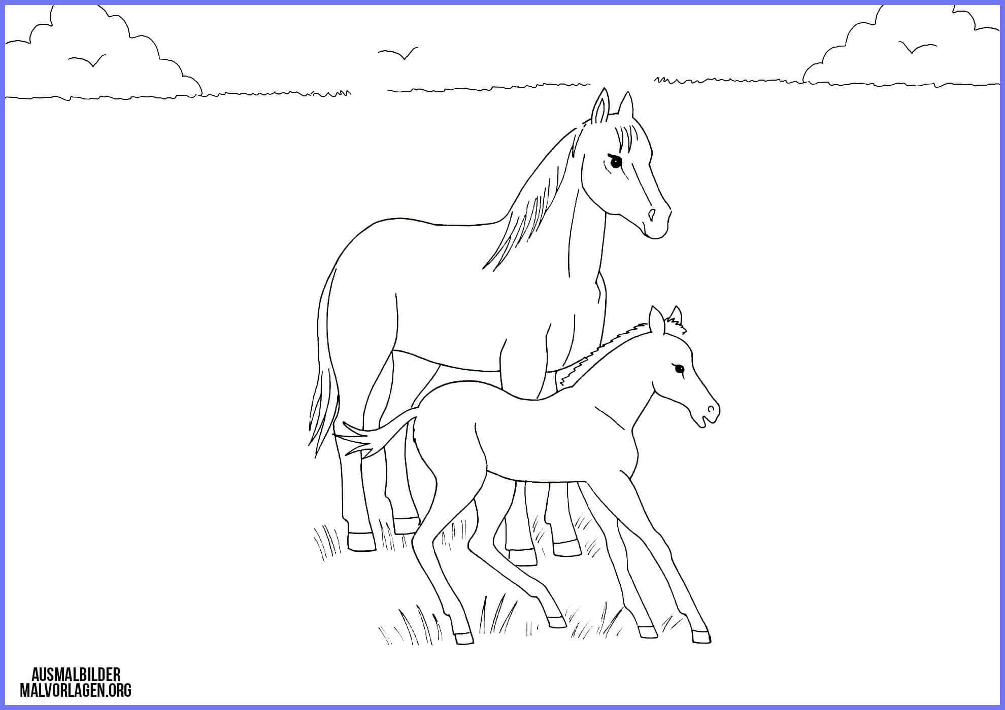 Ausmalbilder Pferde Mit Fohlen - Ausmalbilder Zum bei Kostenlose Ausmalbilder Pferde