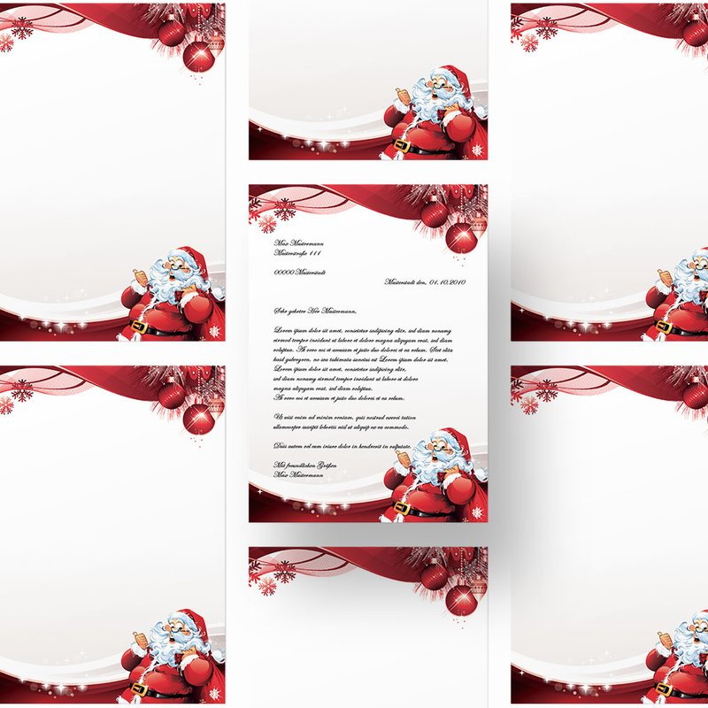 Briefpapier Weihnachten Brief An Den Weihnachtsmann - Din bei Nikolaus Briefpapier Kostenlos