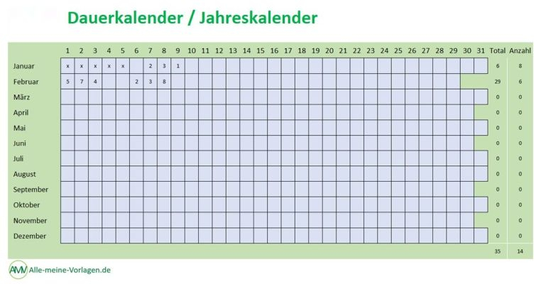 Dauerkalender - Jahreskalender Download | Freeware.de verwandt mit Dauerkalender Zum Ausdrucken