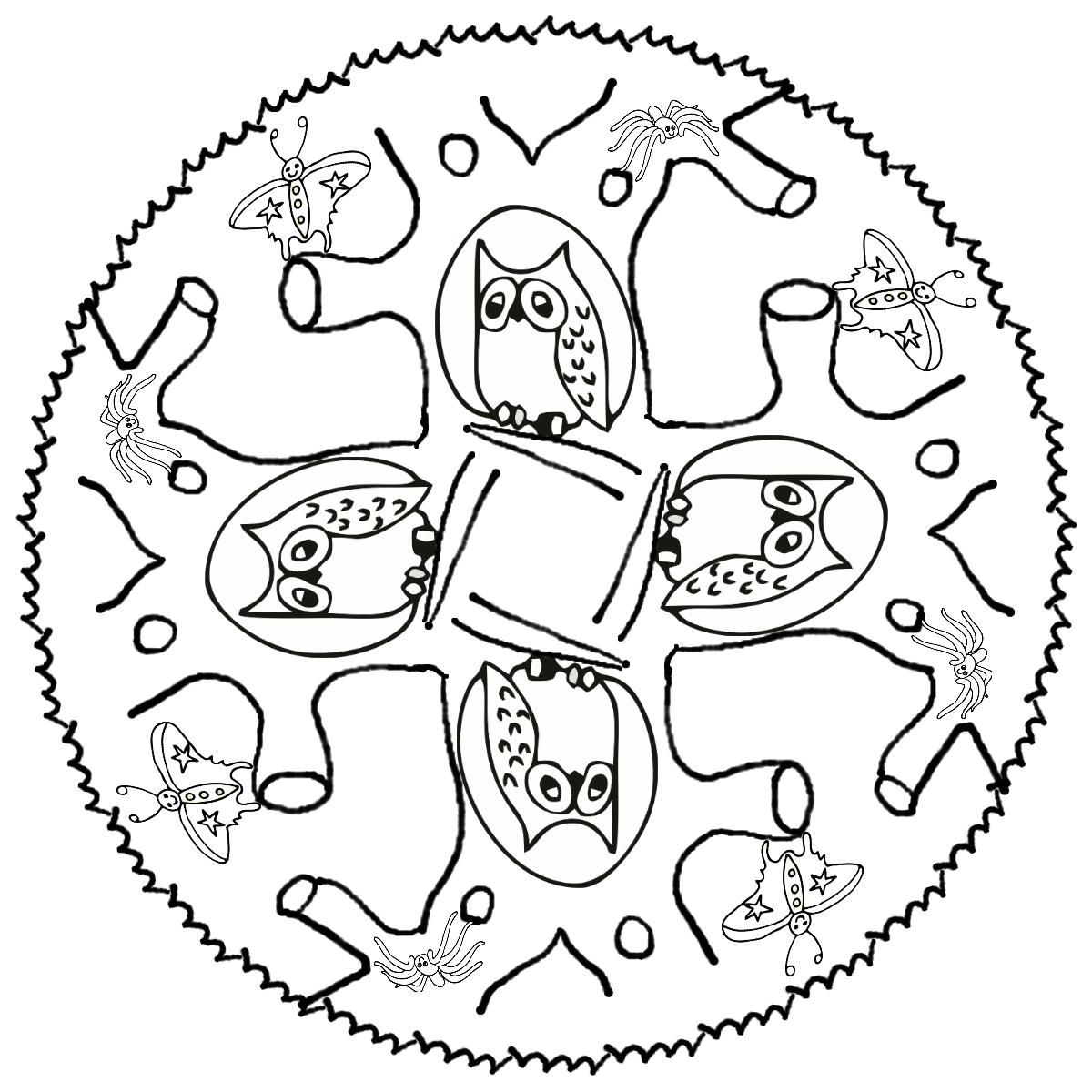 Eulen Mandala Tiere 1118 Malvorlage Eule Ausmalbilder verwandt mit Tier Mandalas Zum Ausdrucken