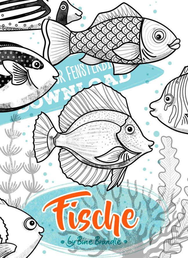 Fische - Bines Shop | Fisch Malen, Mandala Zum Ausdrucken ganzes Fische Bilder Zum Ausdrucken