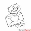 Katze Mit Liebesbrief Gratis Bilder Zum Ausmalen für Malvorlage Katze Zum Ausdrucken