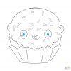 Kawaii Cupcake With Sparkles Coloring Page | Free bei Cupcake Bilder Zum Ausdrucken