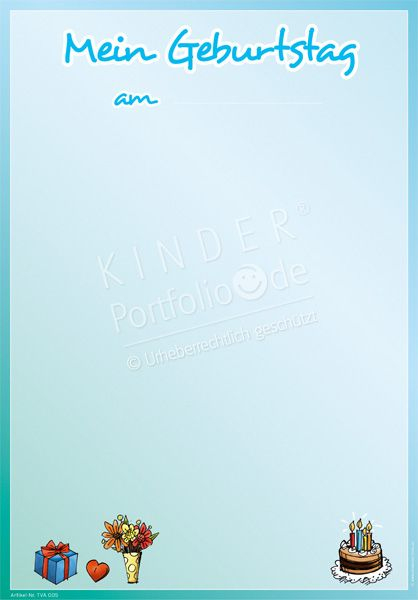 Kindergarten Portfolio Vorlagen &quot;Mein Geburtstag bestimmt für Vorlage Portfolio Kindergarten