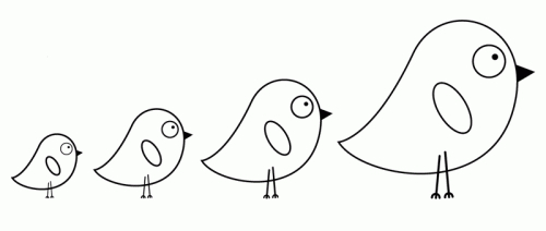 Kostenlose Malvorlage Vögel: Vier Küken Zum Ausmalen bestimmt für Ausmalbilder Vögel Im Frühling