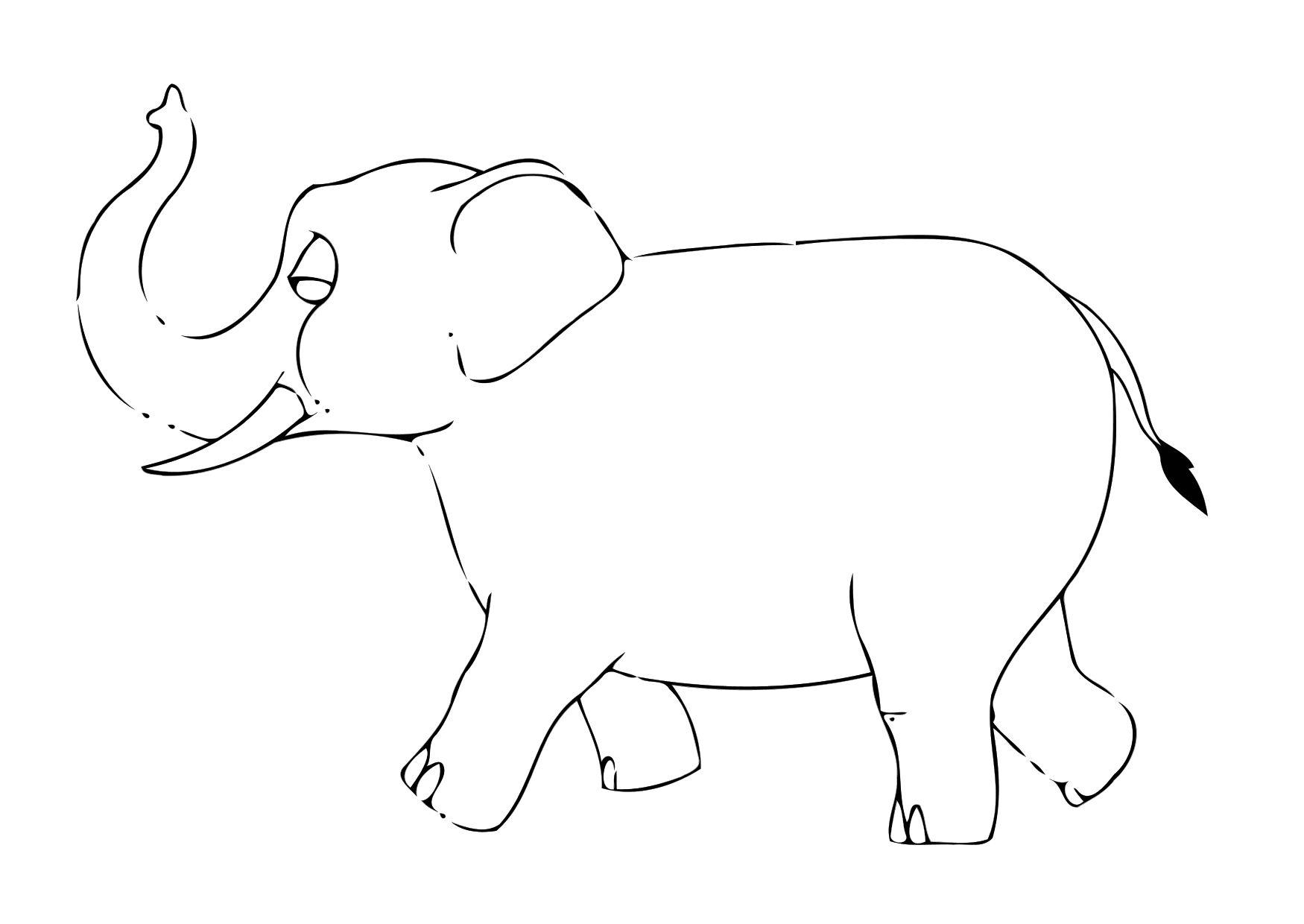 Malvorlage 07B. Elefant - Kostenlose Ausmalbilder Zum bestimmt für Ausmalbild Elefant Kostenlos