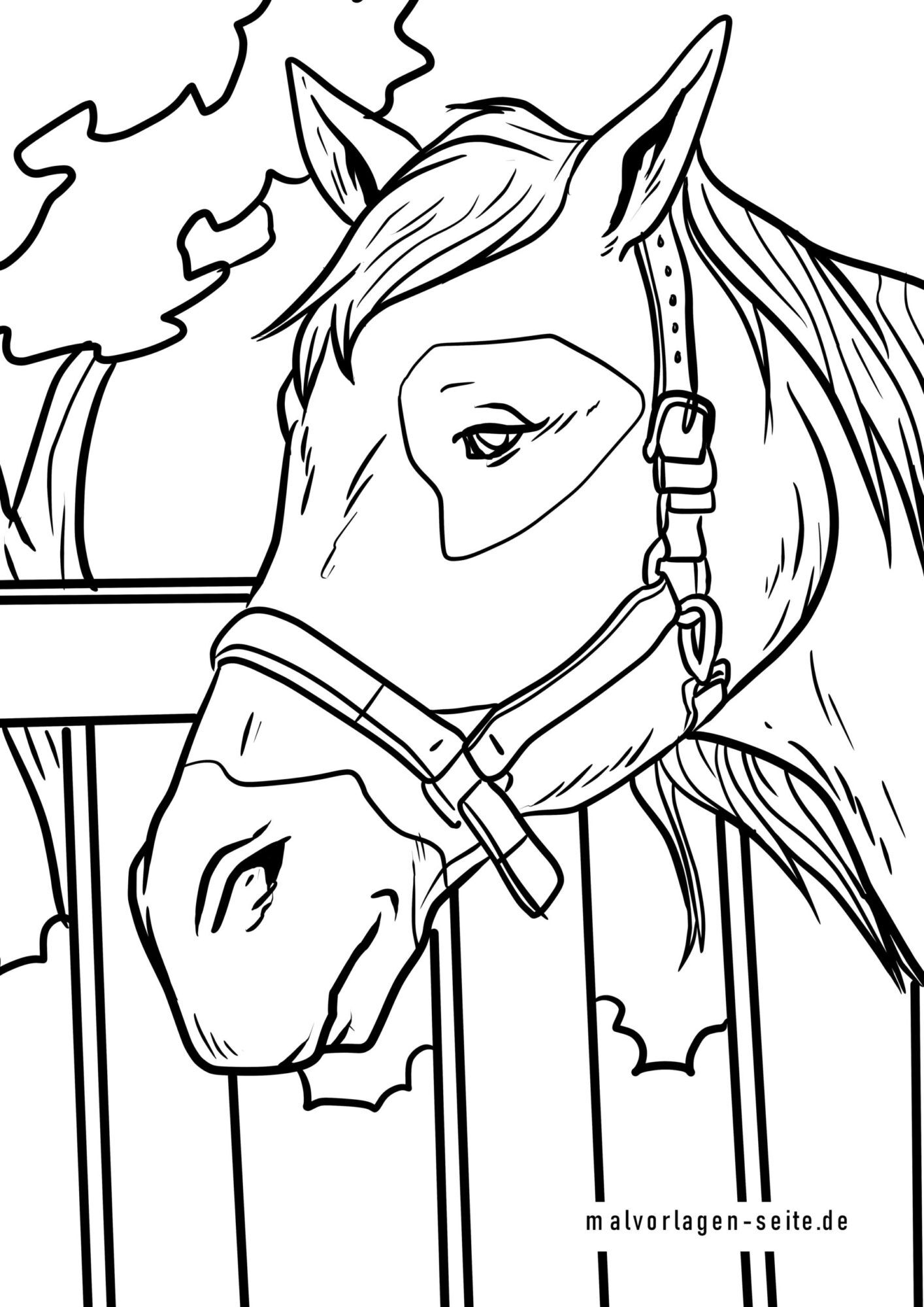 Malvorlage Pferdekopf | Pferde - Kostenlose Ausmalbilder ganzes Ausmalbilder Pferde Kostenlos