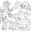Malvorlage Weihnachtsmann Mit Rentieren - Kostenlose mit Ausmalbilder Weihnachten Rentiere