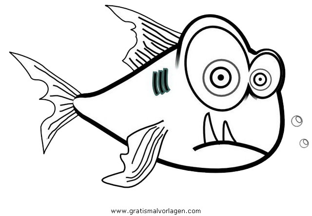 Piranha 5 Gratis Malvorlage In Fische, Tiere - Ausmalen verwandt mit Bilder Zum Ausmalen Für Jungs