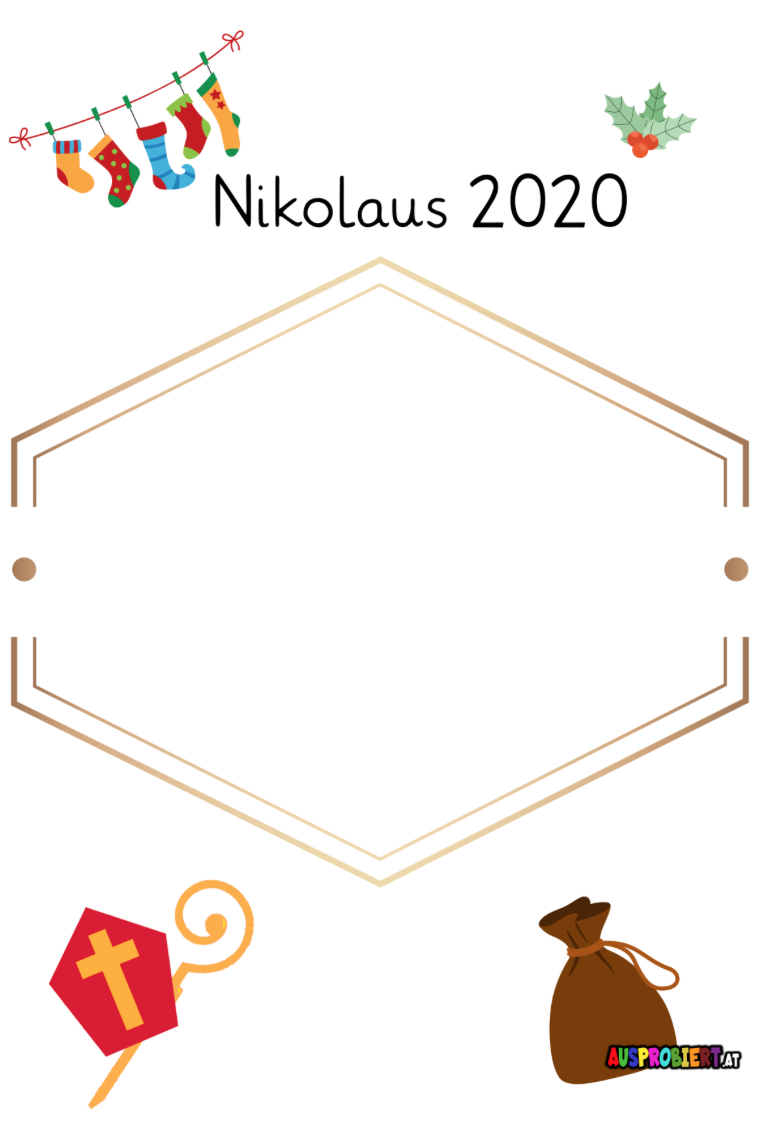 Portfolioblatt: Nikolaus 2020 | Ausprobiert In 2021 bestimmt für Nikolaus Basteln Vorlage Kinder