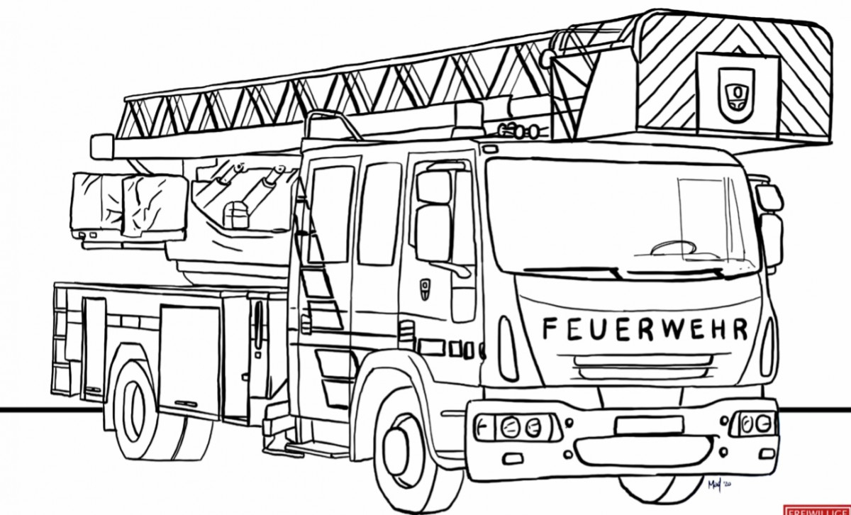1635 Drehleiter Malvorlage | Coloring And Malvorlagan für Malvorlagen Feuerwehrauto