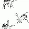 Ausmalbild: 3 Bienen | Ausmalbilder Kostenlos Zum Ausdrucken verwandt mit Ausmalbilder Bienenstock