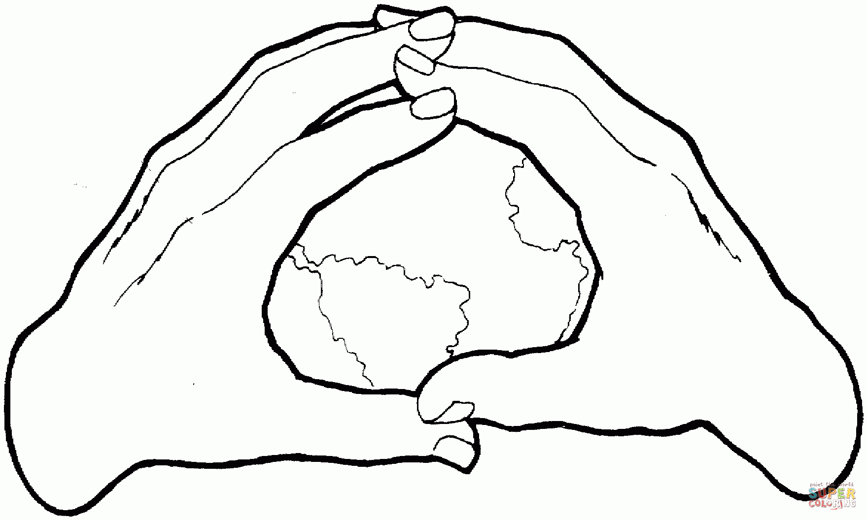 Ausmalbild: Die Erde In Den Händen | Ausmalbilder bei Ausmalbilder Weltkugel