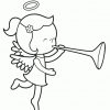 Ausmalbild Engel: Engel Mit Trompete Kostenlos Ausdrucken innen Ausmalbild Engel