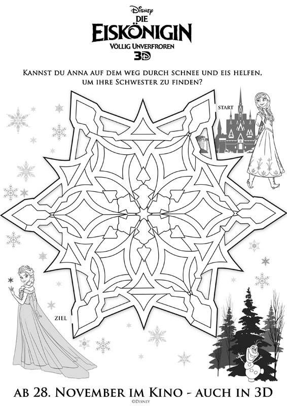 Ausmalbild Labyrinthe Für Kinder: Die Eiskönigin - Anna innen Ausmalbilder Die Eiskönigin