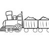 Ausmalbild Transportmittel: Zug Mit Gefüllten Waggons bei Malvorlage Zug