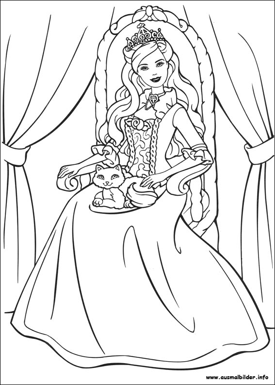 Ausmalbilder Prinzessin - Kleid in Ausmalbilder Prinzessin